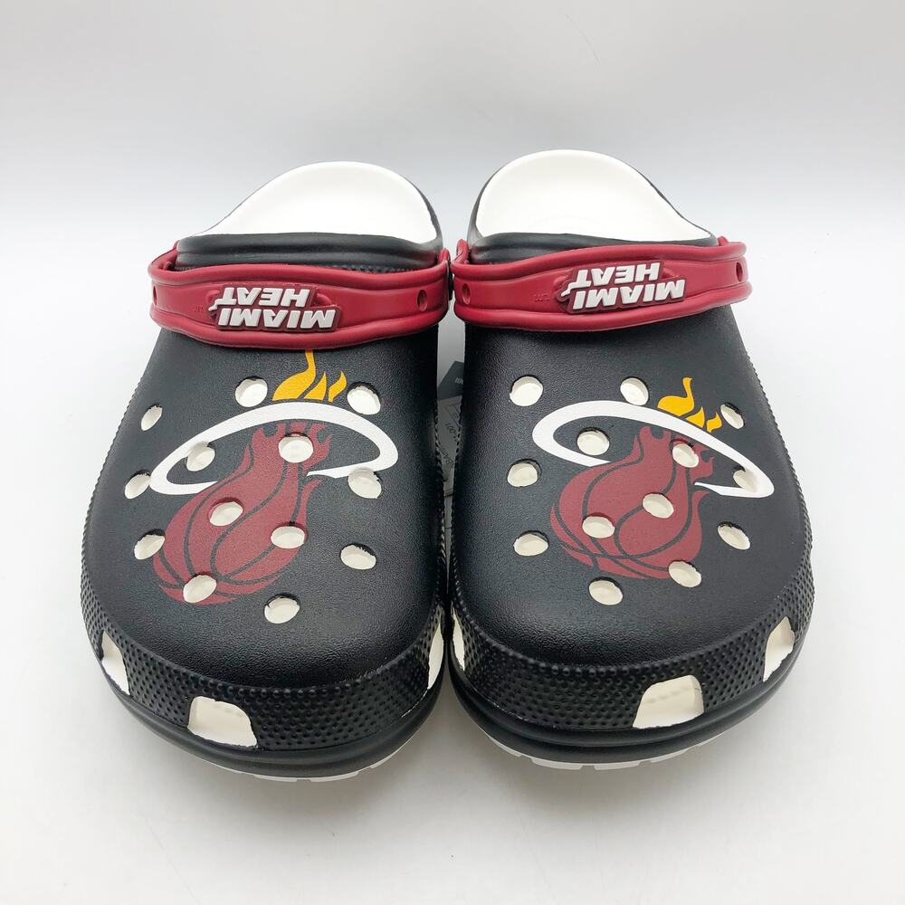 Crocs NBA Miami Heat Classic Clogs MENS 8 WOMENS 10 Black Red NWT - Picture 5 of 11